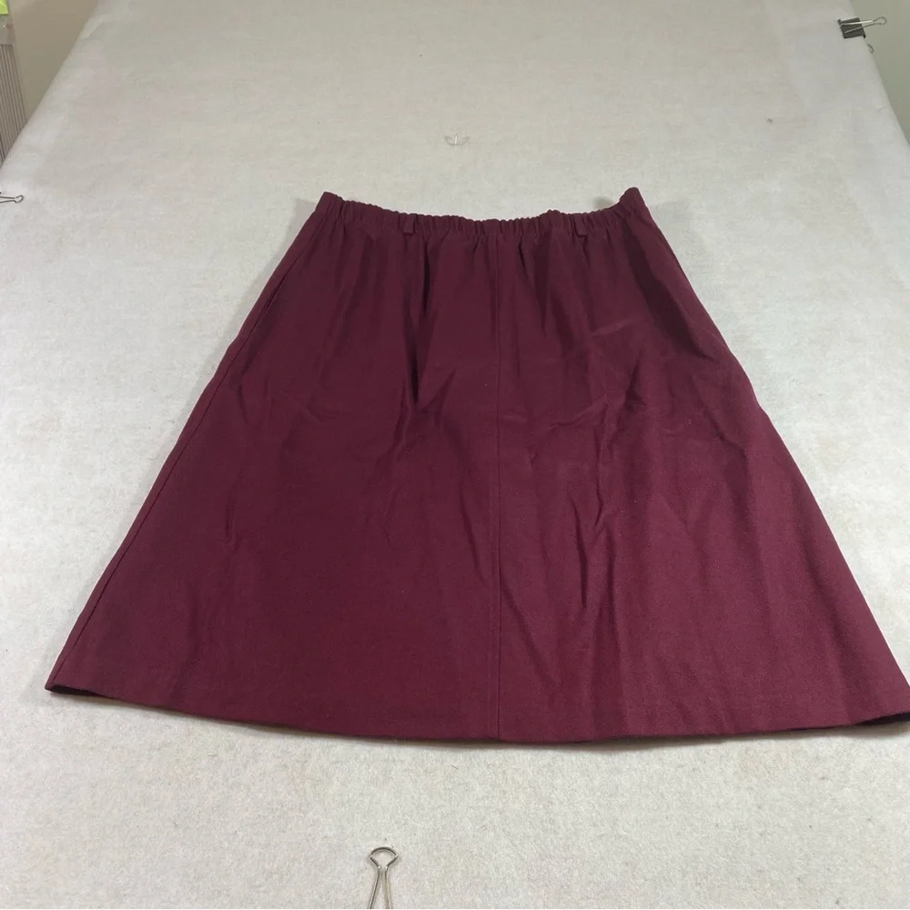 Tog Shop Aline Wool skirt Vintage Burgundy Lined Full Skirt Pockets Sz 16